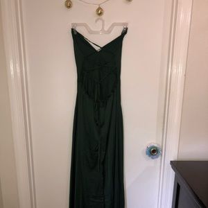 WINDSOR silk emerald green dress